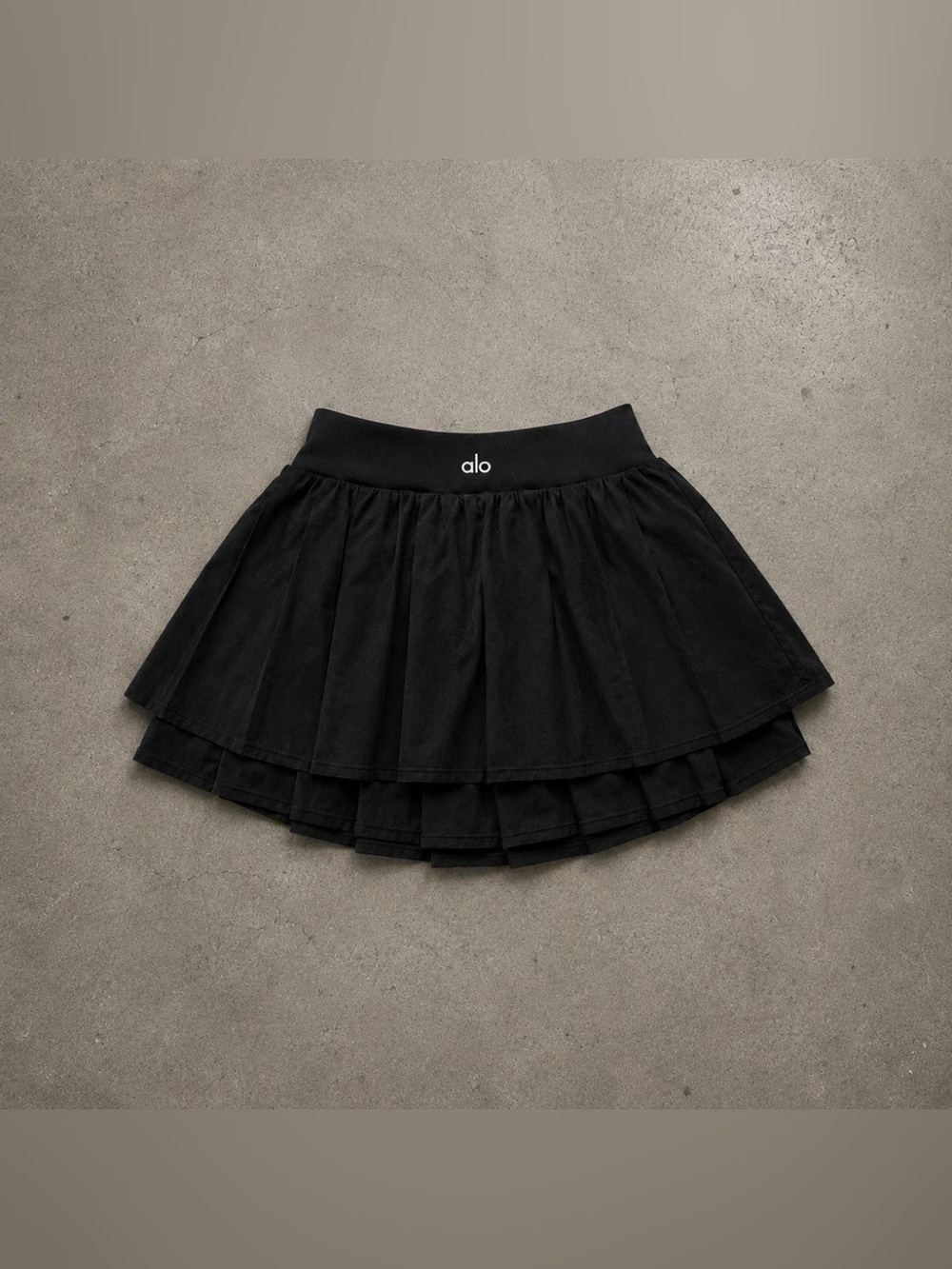 ALO Yoga Black Layered Skater Skirt